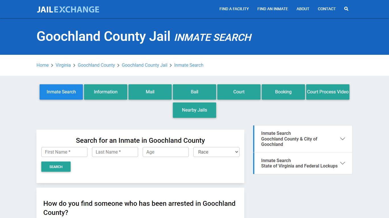 Goochland County Jail, VA Inmate Search: Roster & Mugshots