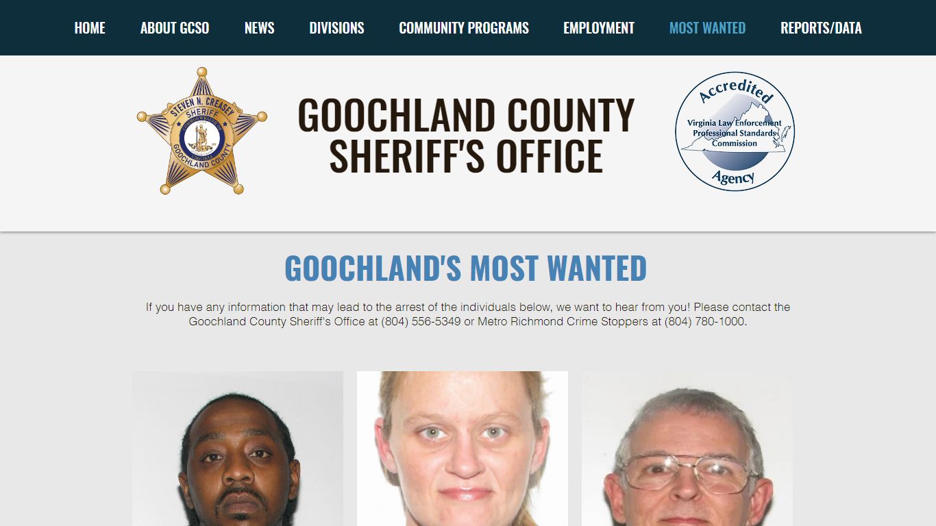 GOOCHLAND'S MOST WANTED - GCSO